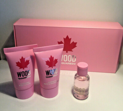 WOOD~Dsquared2 Travel size 3 Pieces Gift Set Box ~ EDT+ Shower Gel + Body Lotion
