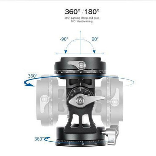 New Leofoto VH-30R two-way head Monopod 2-way Panoramic Long Lens Head - Picture 7 of 9