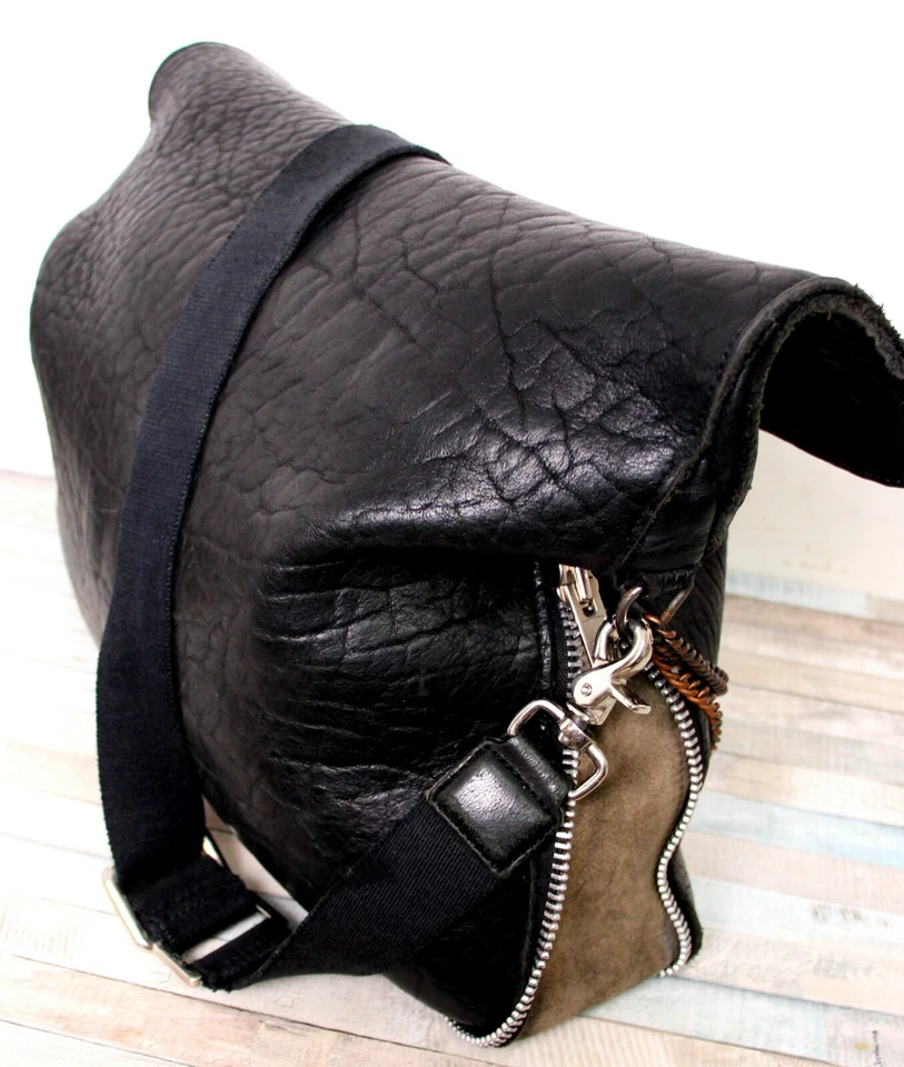 BOLSO DE HOMBRO AMPERSAND AS APOSTROPHE NEGRO BÚFALO CUERO GENUINO Foto 4 de 4