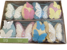 NIB SIMPLY SPRING 6' Felt Pastel Spring Easter Spring BUTTERFLY/EGG Garland