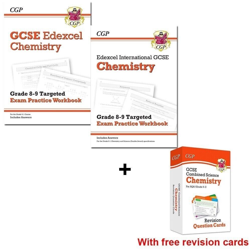 GCSE Edexcel Chemistry 8-9 Targeted Exam Practice Workbook 2 Books + Free Cards