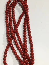 NEW 108 INCH RED WOOD BEAD GARLAND HOLIDAY WEDDING PARTY FREE SHIPPING