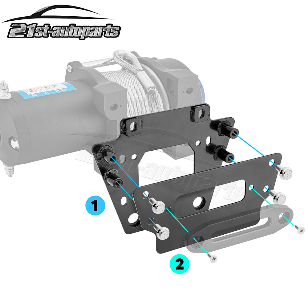 For Kawasaki Teryx KRX 1000 UTV Steel Winch Mounting Plate + Winch