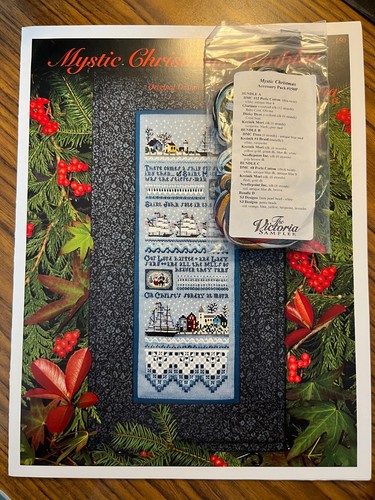 RARE HTF Victoria Sampler "Mystic Christmas" Pattern W/ ACCESSORY PACK! #150