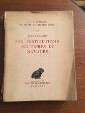 LIBRO MILITARIA LES INSTITUTIONS MILITAIRES ET NAVALES Couissin Les Belles 1931