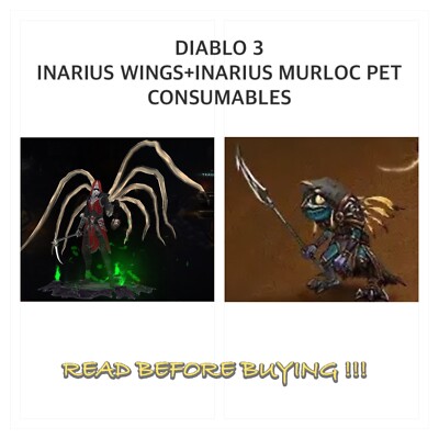 DIABLO 3 NINTENDO SWITCH - INARIUS WINGS UND INARIUS MURLOC PET VERBRAUCHSMATERIALIEN