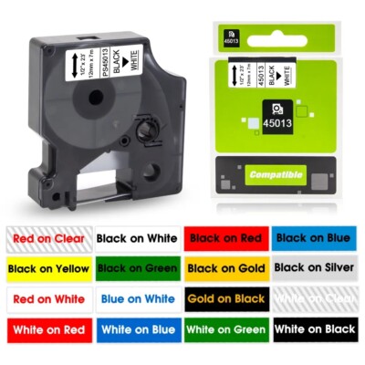 Dymo D1 Label Tape 45013 43613 40913 45010 12mm for Dymo Label Manager 160 280 P