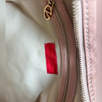 Valentino Garavani vintage pink leather and organza flowers