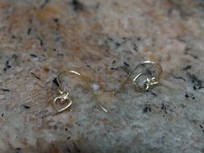 14k Yellow Gold Childrens Heart Drop Earrings