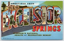 Postcard Greetings From Excelsior Springs, Large Letter Missouri Unposted