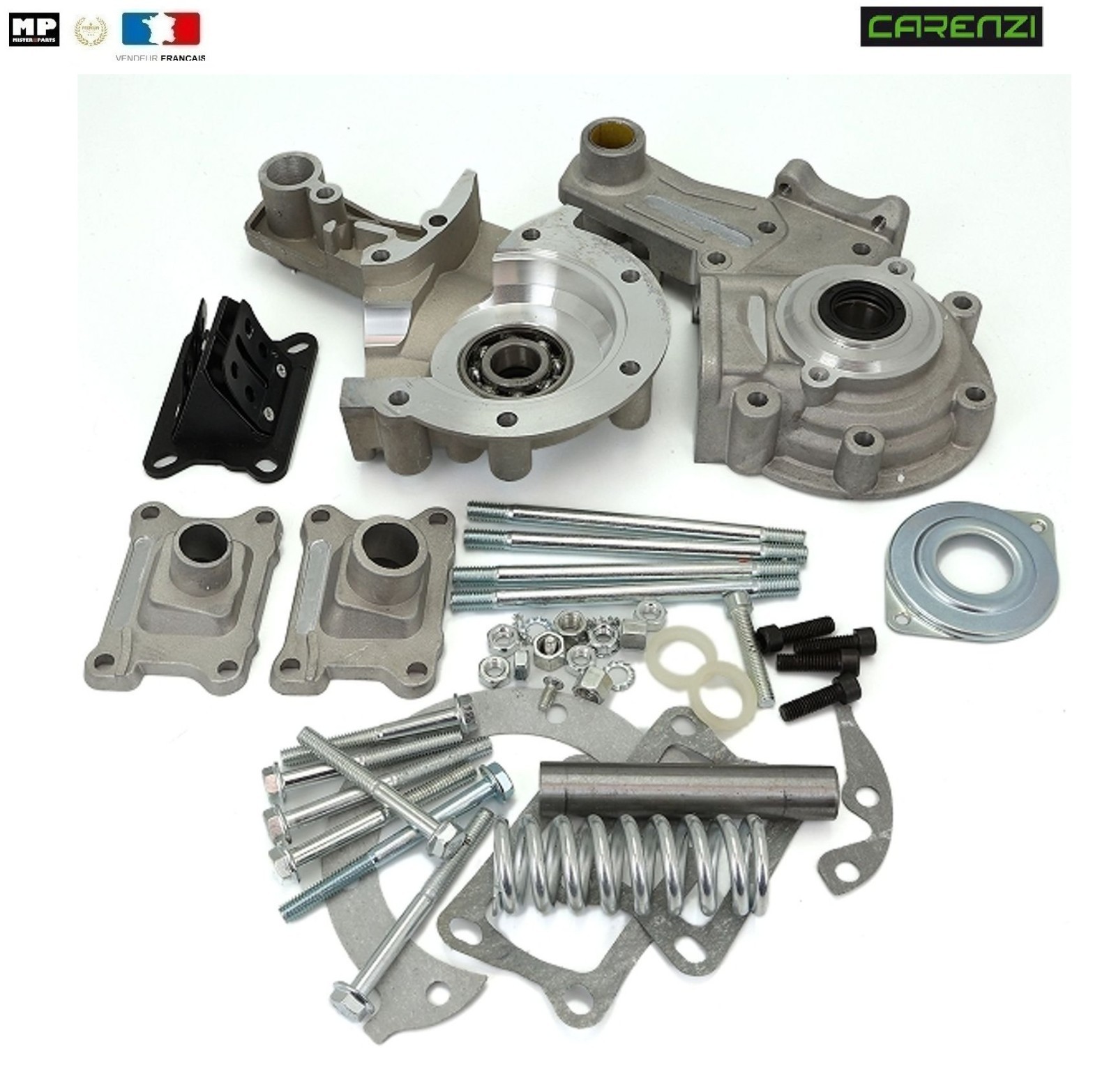 Carter moteur avec pipe et clapet racing usiné pour mobylette Peugeot 103 de 50cc