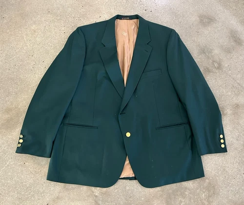 Giacca blazer cappotto sportivo vintage Burberry’s verde 100% lana bottoni oro