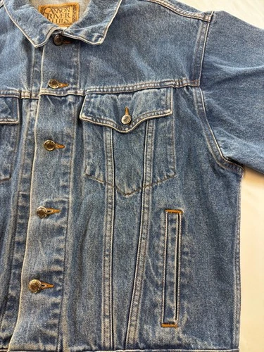 Vintage 90s Sears Canyon River Blues Denim Jacket Mens Sz Medium 100% Cotton image 6