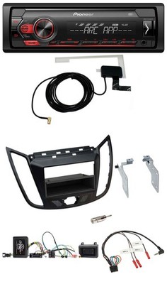 Pioneer 1DIN USB DAB MP3 Lenkrad Autoradio für Ford C-Max Kuga matt schwarz