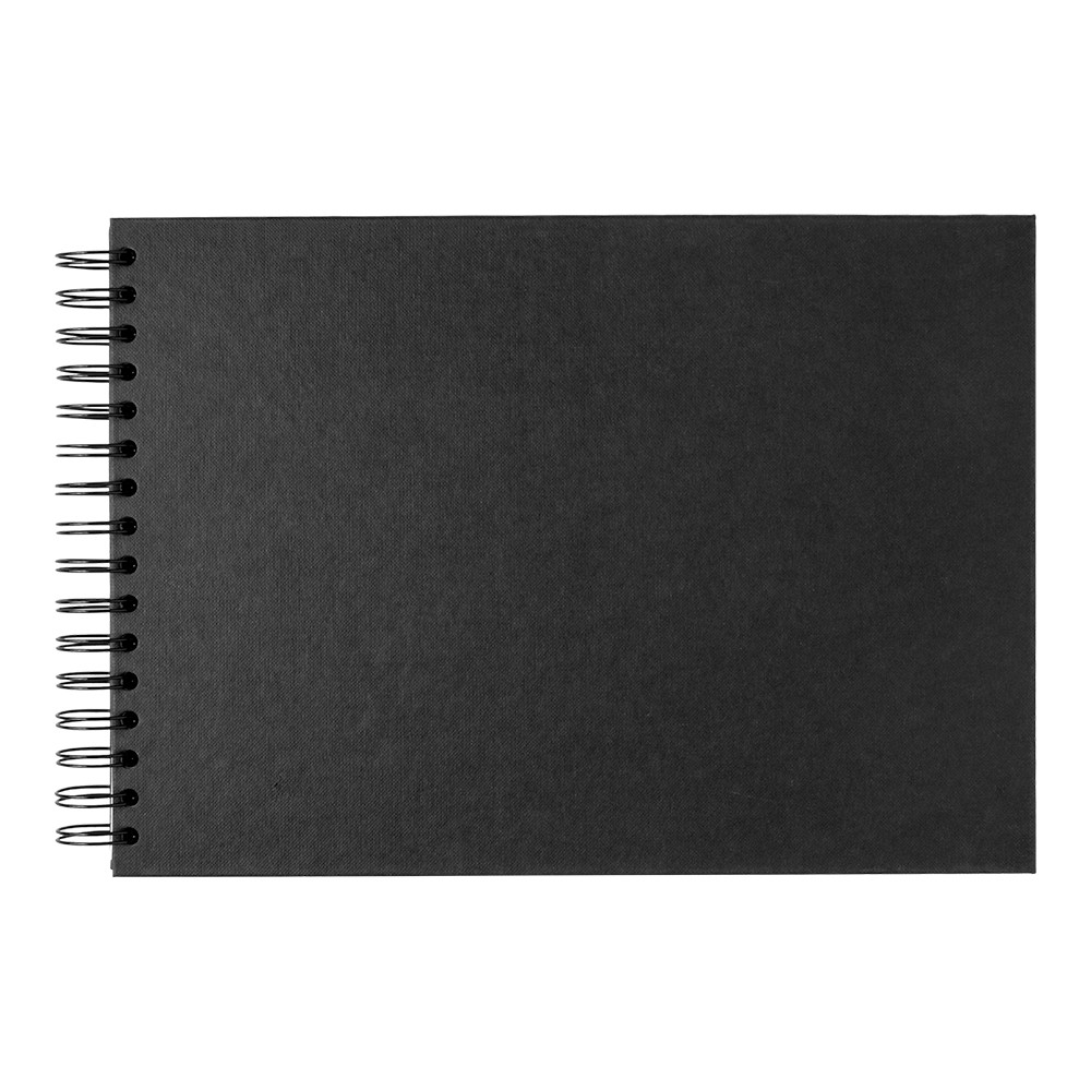 Seawhite : A4 Black Card 220gsm : 40 Sheets : spiral pad wide spine