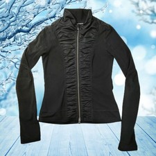 Stella Mccartney Adidas Black Ruched Track Jacket Women Size XS/Small