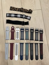 Lot of 11 Apple Watch Bands – 38mm/40mm/41mm – Silicone/Fabric Mixed Styles
