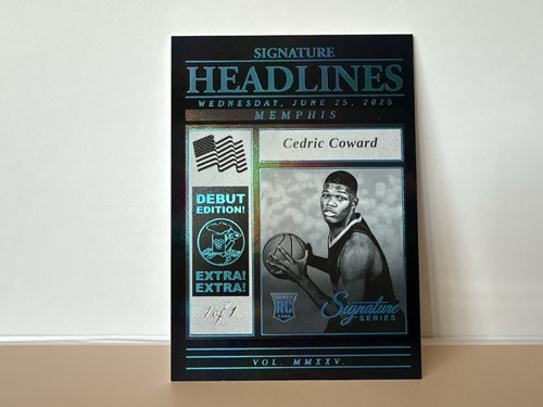 Cedric Coward (One Of One) - 2025-26 Panini Signature Series Headlines 1/1 (RC)