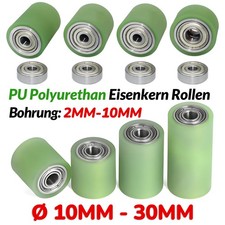 Polyurethan Eisenkern Rollen mit Kugellager PU Führungsrolle Laufrolle 10mm-30mm