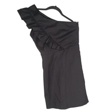 Zara One Shoulder Little Black Dress Shorts Mini Dress Size S 5 Cocktail Party