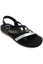 Skechers Women's BOBS Desert Kiss Low-Peak Rank Sandals Black