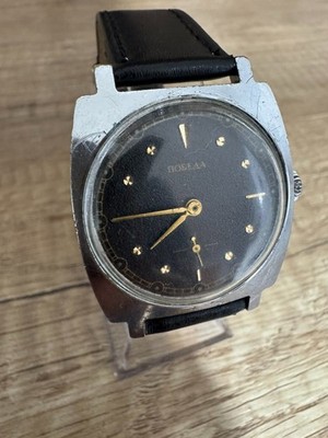 Vintage Pobeda Mechanical Watch Black Dial Cushion Case Cal 2602 USSR Soviet ZIM