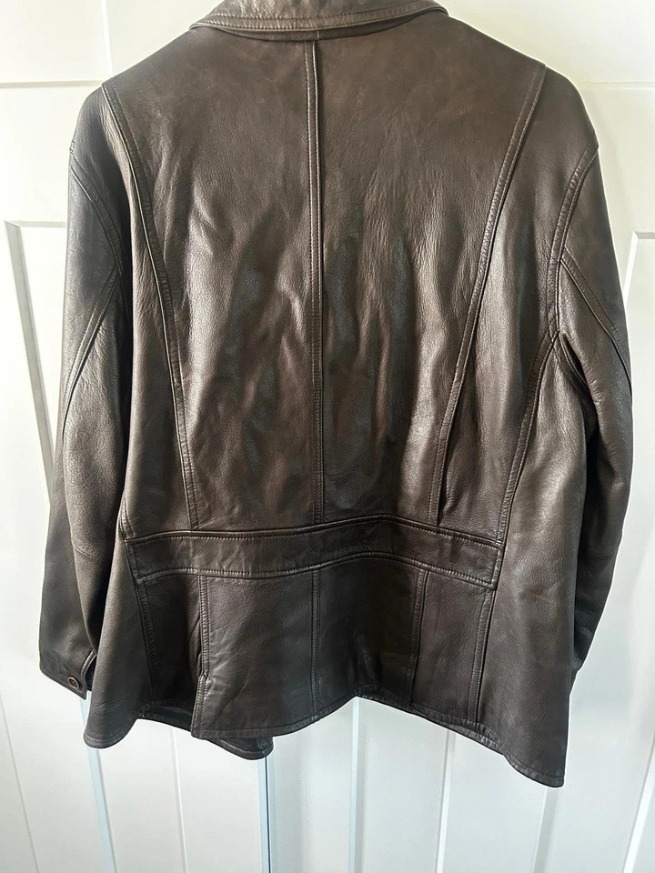 Chaqueta estilo blazer de cuero marrón J.jill talla XL excelente estado Foto 2 de 3