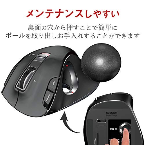 ELECOM wireless Mouse Track Ball w/receiver 6 button Black w/receiver M-XT3DRBK - Picture 5 of 8