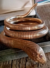 9ct gold 51g !! Unique snake serpent bangle torque bracelet C&F Hallmarked HEAVY