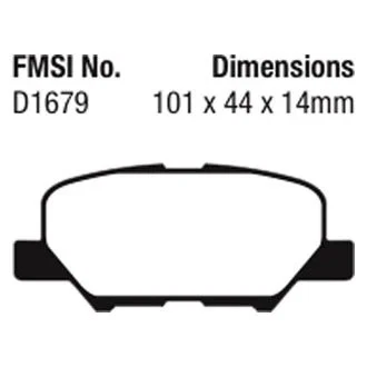 For Mazda 6 2012-2021 EBC UD1679 Ultimax2 Replacement Rear Brake Pads - Imagem 2 de 4