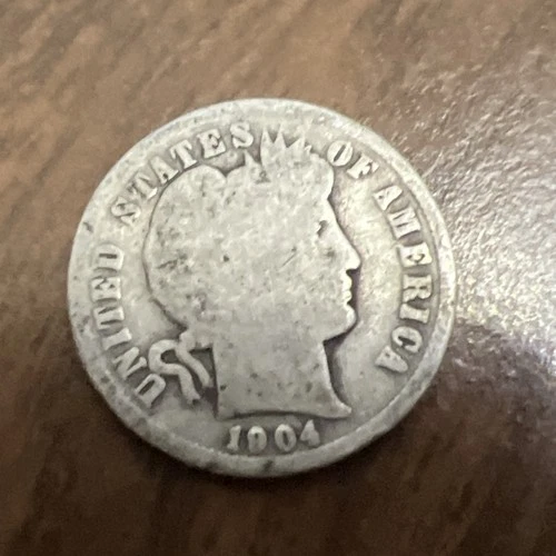 1904 Barber Liberty Head Dime 90% silver Actual coin Worth To Fill A Spot