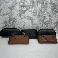 Lot 5 Ray-Ban Eyeglass Sunglass Cases Black Brown Leather CASE ONLY