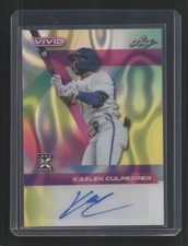 2024 Leaf Vivid #BA-KC3 Kaelen Culpepper Base (XRC) Autographs Lava Yellow #/10