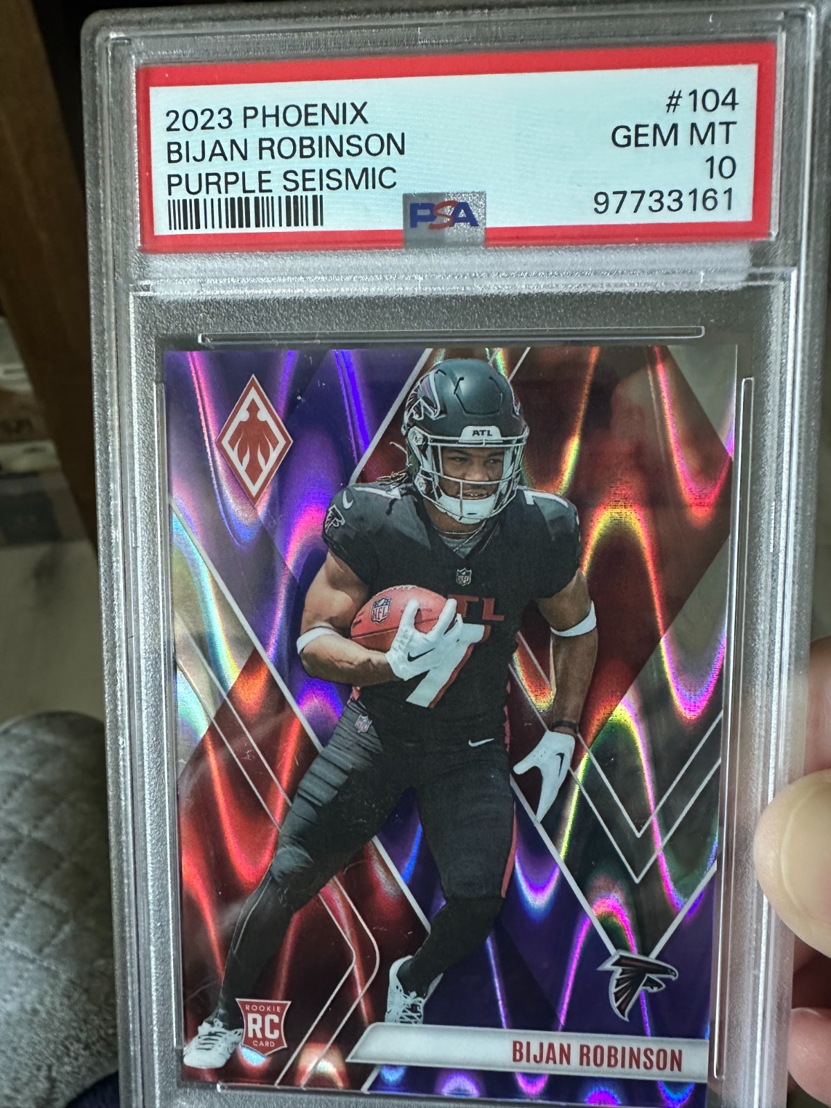 Bijan Robinson Panini Phoenix #104 Purple Seismic