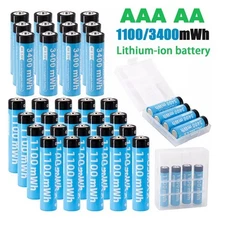 1.5V AA AAA Rechargeable Li-ion Batteries / Fast Lithium Battery Charger LOT USA