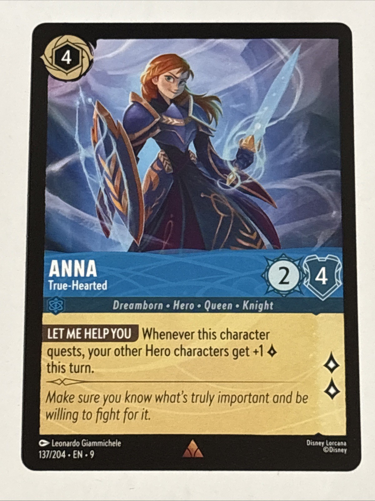 Disney Lorcana Fabled Anna True-Hearted 137/204 NM Rare
