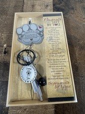 Pet Memorial Wind Chime Metal Pawprint Remembrance Gift with Poem Card
