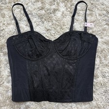Victoria's Secret VS Archives Black Lace Longline Bustier Corset 34B 90s