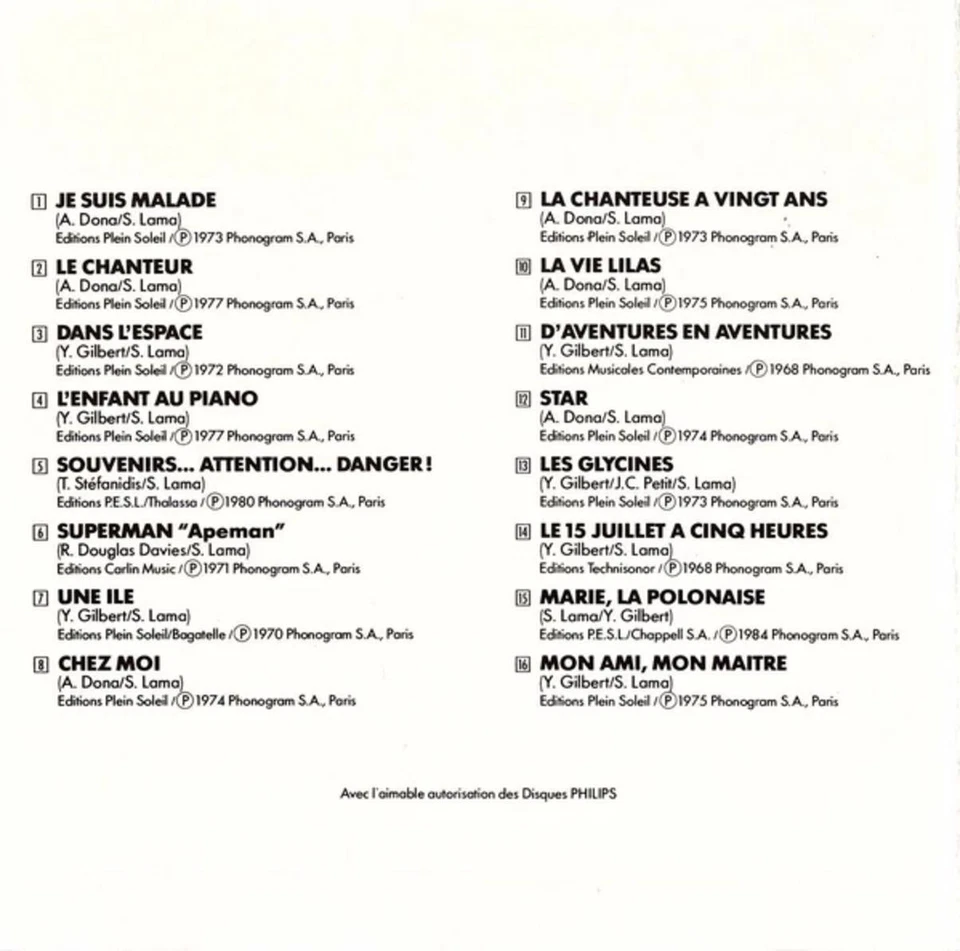 Cd Master Serie : Serge Lama Vol. 1 - Edition remasterisée avec livret - Photo 4/4