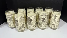 9 Retro Sears Roebuck Tumbler Drinking Glasses Reproduced From 1908 Catalogue