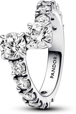 Pandora Sparkly Overlapping Band Ring 193149C01 Women's Ring