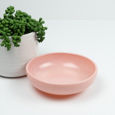 VTG Pink White Milk Glass Soup Cereal Bowl Unbranded