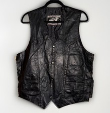 EVENT LEATHER BLACK MOTORCYCLE LEATHER VEST FOR MEN'S w/ SIDE LACE
