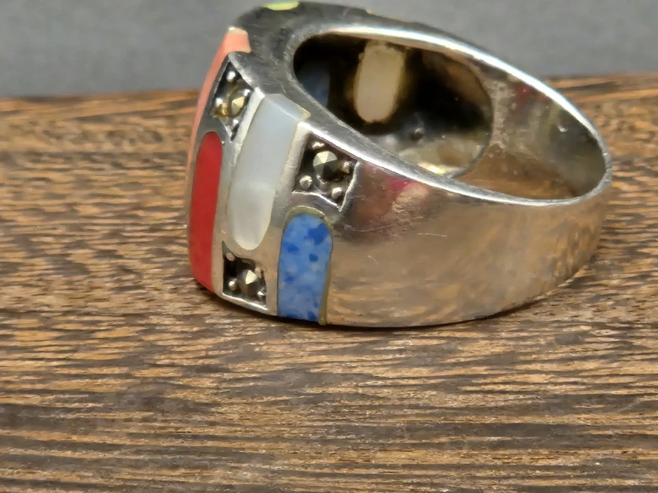 Anillo de plata de ley y piedras preciosas talla 8 Foto 3 de 4