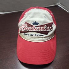 Budweiser Hat Cap Strap Back Red White King o...