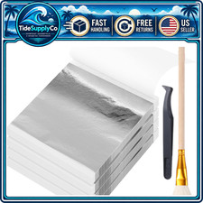 400 Pcs Gold Leaf Foil Sheets for Art  Craft, Silver Imitation Leaf Sheets