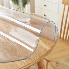 60 Inch Dia Upgraded Version Round Clear Furniture Table Protector 1.5mm Thic...