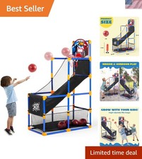 Arcade Basketball Game Set for Kids Ages 3-12 - Indoor/Outdoor Fun with 4 Balls