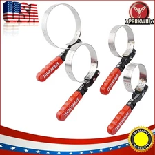 4Pcs Swivel Oil Filter Wrench Set 2-3/4" - 5-1/4" 4 Size Oil Filter Strap Wrench