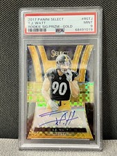 2017 Panini Select - Rookie Signatures T.J. Watt #RS-TJ Gold Prizm /10 (AU, RC)